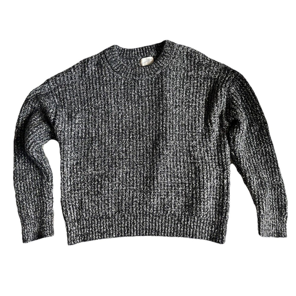 Universal Thread Women's Crewneck Pullover Sweater Large Black Marble Color L